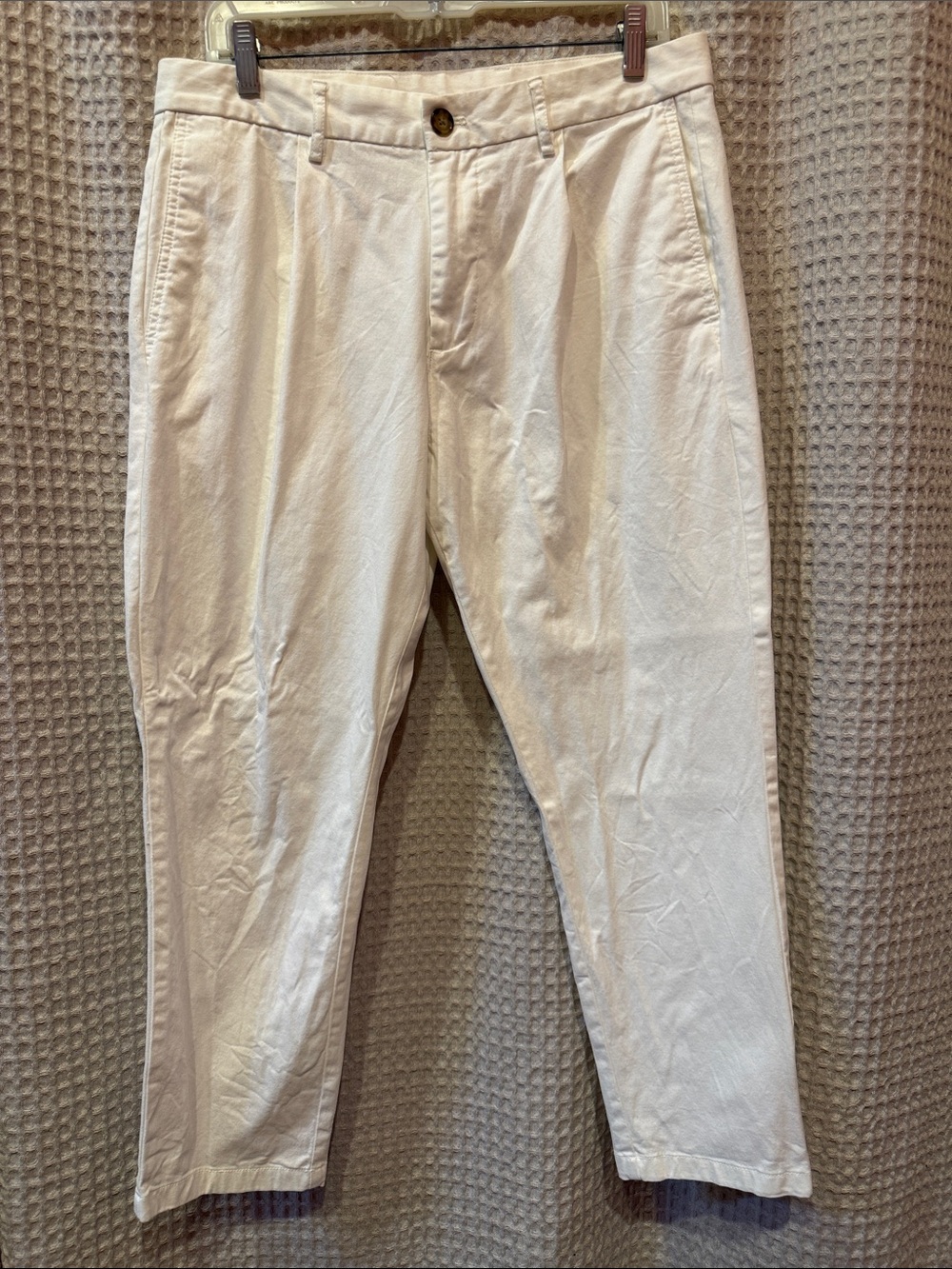 ⚜️ white OLD NAVY pleated cotton trousers sz 32 x 30